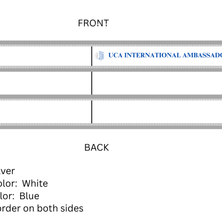 UCA INTERNATIONAL AMBASSADOR SASH