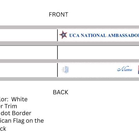 UCA Patriotic Edition National Ambassador Sash